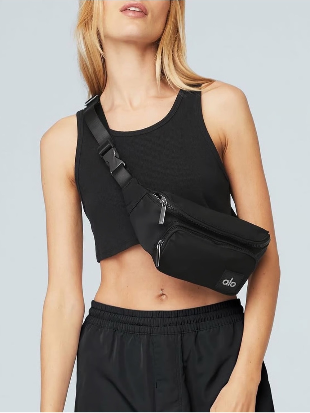 Alo Black Fanny Pack Waist Bag